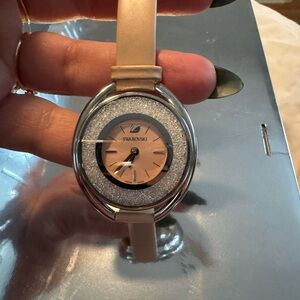 Swarovski pink and Silver Timepiece